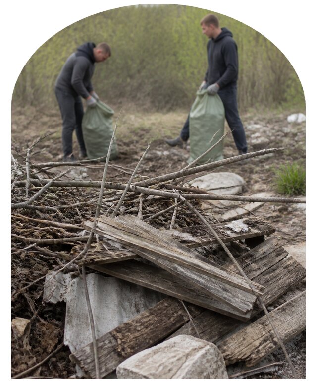 Очистка участка от мусора с вывозом и уборкой в Уфе
